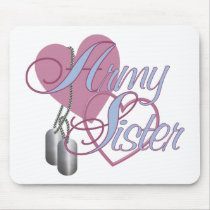 Army Sister Hearts N Dog Tags Mousepad