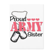 Army Sister Hearts Postcards