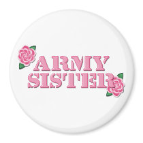 Army Sister Pink Roses Fridge Magnets