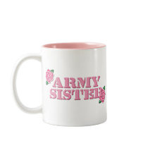 Army Sister Pink Roses Mug