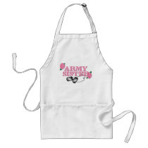 Army Sister Pink Roses N Dog Tags Apron