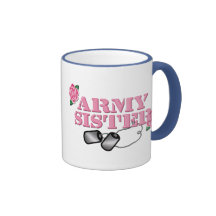 Army Sister Pink Roses N Dog Tags Mugs