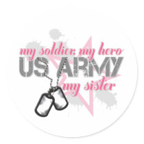 Army Sister Star Stickers