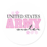 Army Sister Round Stickers