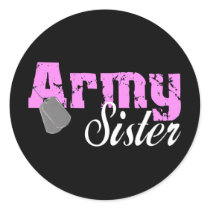 Army Sister Round Sticker