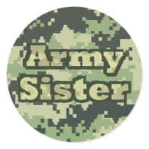 Army Sister Round Stickers