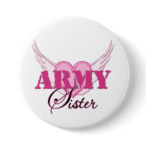 Army Sister Wings Pinback Button