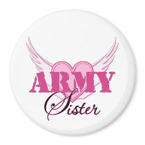 Army Sister Wings Fridge Magnets