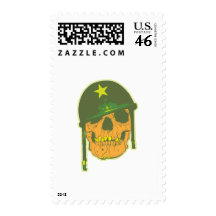 Army Skull Postage Stamp