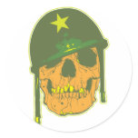 Army Skull Round Stickers