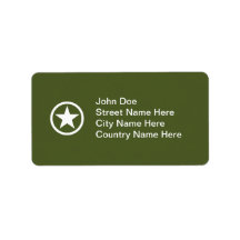 Army Star Address Label