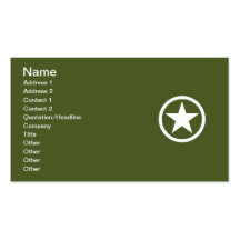 Army Star Business Card Templates