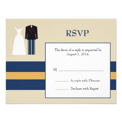 Army Wedding Invitation RSVP Card