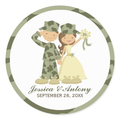 Army Wedding Stickers by militaryloveshop