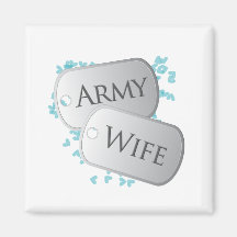 Army Wife Dog Tags Refrigerator Magnets