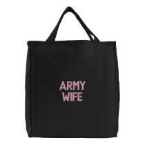 Army Wife embroidered bags by hooahstyle Army Wife embroidered bags