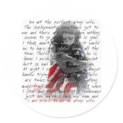 Army wife poem round stickers by camobabygifts