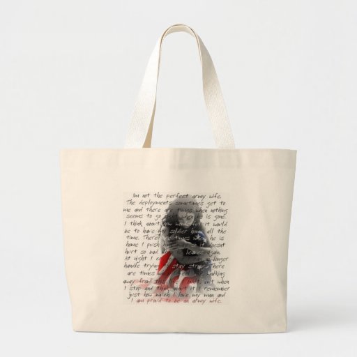 Army wife poem tote bags