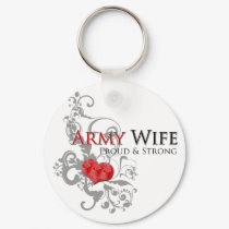 Army Wife - Proud & Strong keychains by silentranksshop Army Wife - Proud & Strong keychains
