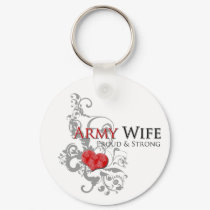 Army Wife - Proud & Strong Keychain by silentranksshop Army Wife - Proud & Strong Keychain