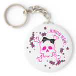 Army Wife Skull with bow Key Chains
