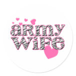 Army Wife [zebra print] Sticker