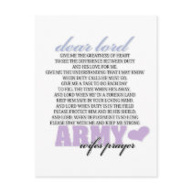 Army Wife's Prayer Post Card