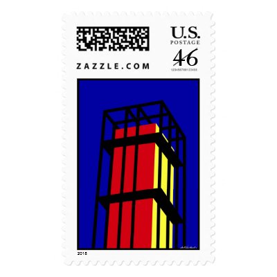 Arne Jacobsen Tower Postage Stamps by lonvig