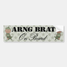ARNG Brat On Board Boy (Dark Skin) Bumper Stickers