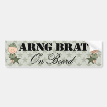 ARNG Brat On Board Boy (Light Skin) Bumper Stickers