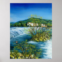 ARNO RIVER AT ROVEZZANO Florence Italy Poster