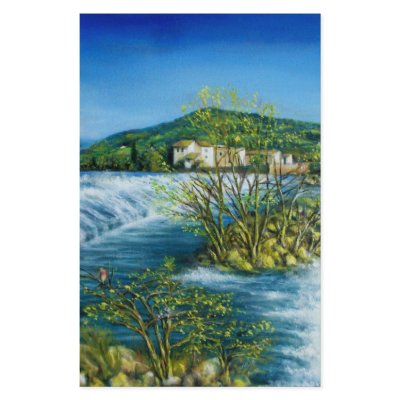ARNO RIVER AT ROVEZZANO Florence Italy Stationery Paper by AiLartworks