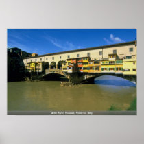 Arno River, flooded, Florence, Italy Posters
