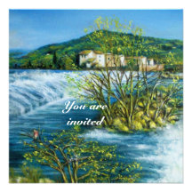 ARNO RIVER IN FLORENCE - TUSCANY parchment Custom Announcement
