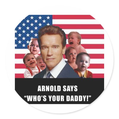 Arnold Says Round Stickers by ArtByRamage