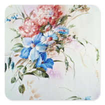 Aroma flowers square stickers