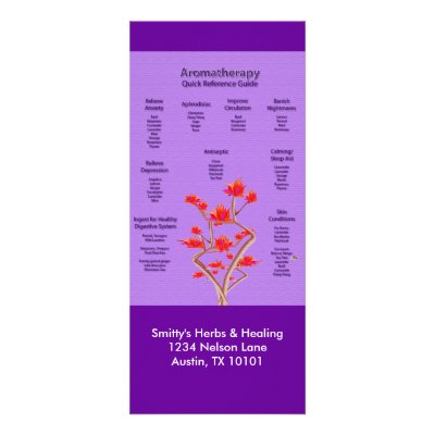 Aromatherapy Chart in Lavender Custom Rack Cards by livingzen