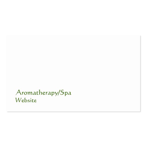 Aromatherapy/Spa Business Card (back side)