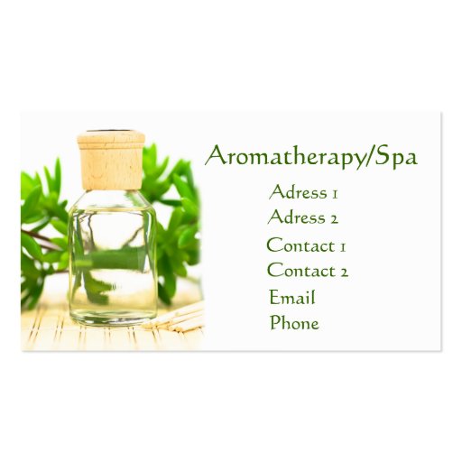 Aromatherapy/Spa Business Card (front side)