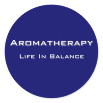 Aromatherapy - White text Round Stickers