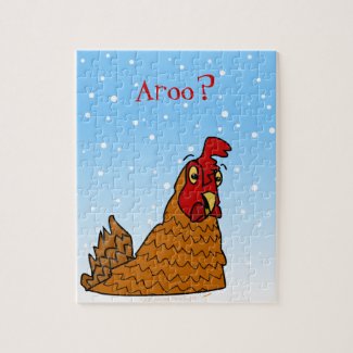 Aroo Curious Chicken in Snow Puzzle