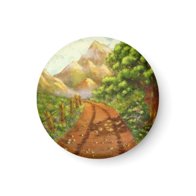 Around the Bend Country Dirt Road Acrylic Painting Magnets by dESartb