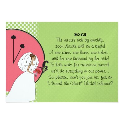 'Around the Clock' Bridal Shower Invitation