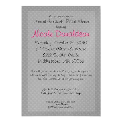"Around the Clock" Bridal Shower Invitation