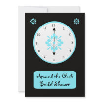 Around the Clock Bridal Shower Invitation -- Blue