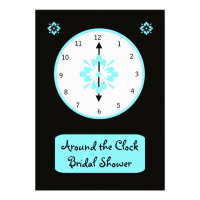 Around the Clock Bridal Shower Invitation -- Blue