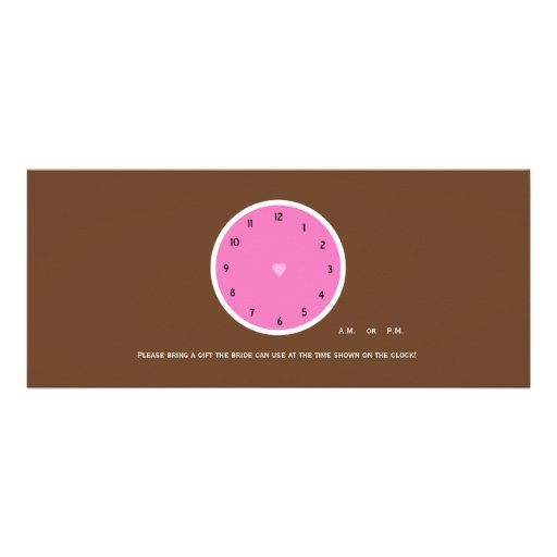 Around the Clock Bridal Shower Invitation Brown