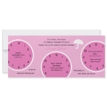 Around the Clock Bridal Shower Invitation Pink