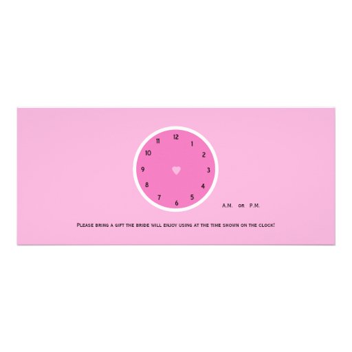 Around the Clock Bridal Shower Invitation Pink