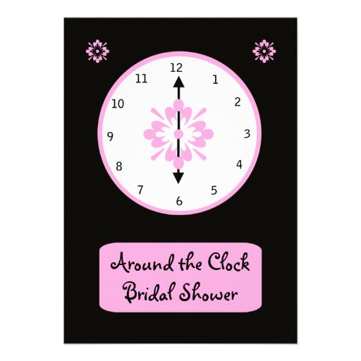 Around the Clock Bridal Shower Invitation -- Pink